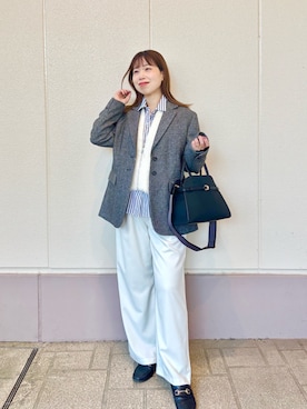 「アイテム（テーラードジャケット）」を使った、すずき ちかさん（レディース・161cm）の冬コーディネート