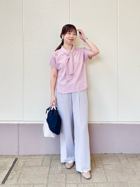 「MICO COULIER（ミコクリエ）のアイテム」を使った、すずき ちかさん（レディース・161cm）の春コーディネート