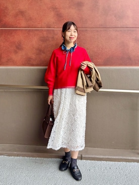 「アイテム（トレンチコート）」を使った、すずき ちかさん（レディース・161cm）の秋コーディネート