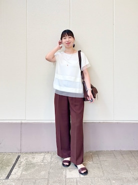 「NOLLEY’S（ノーリーズ）のアイテム」を使った、すずき ちかさん（レディース・161cm）の夏コーディネート