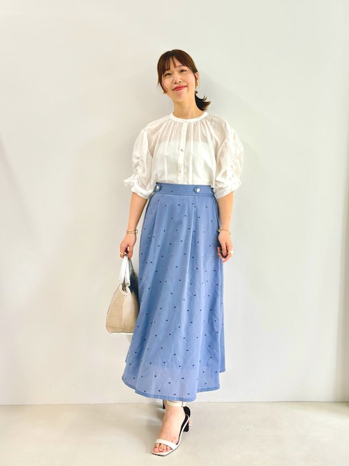 刺繍ドットスカート（スカート）｜MICO COULIER（ミコクリエ）の