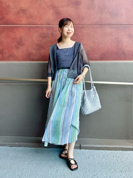 「NOLLEY'S LIGHT（ノーリーズライト）のアイテム」を使った、すずき ちかさん（骨格ウェーブ・レディース・161cm）の夏コーディネート