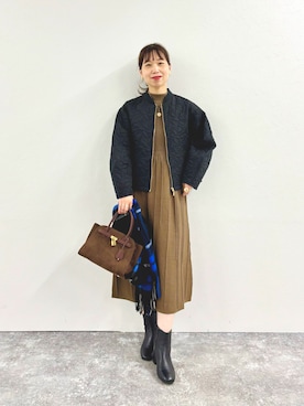 「アイテム（ワンピース）」を使った、すずき ちかさん（レディース・161cm）の秋コーディネート