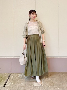 「MICO COULIER（ミコクリエ）のアイテム」を使った、すずき ちかさん（レディース・161cm）の夏コーディネート