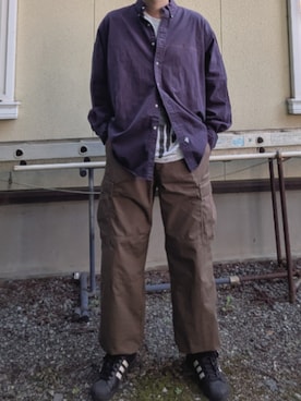 「アイテム（シャツ/ブラウス）」を使った、GOSUKEさん（メンズ・186cm）の秋コーディネート