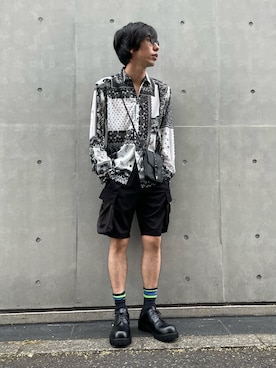 「アイテム（ドレスシューズ）」を使った、munenoreachさん（メンズ・174cm・30代）の夏コーディネート