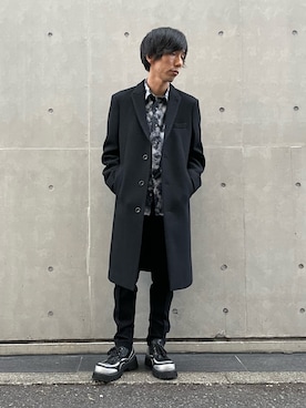 「5351 POUR LES HOMMES（ゴーサンゴーイチプールオム）の【セットアップ対応 / ストレッチ】テーパード スラックス デニム（デニムパンツ）」を使った、munenoreachさん（メンズ・174cm）の秋コーディネート