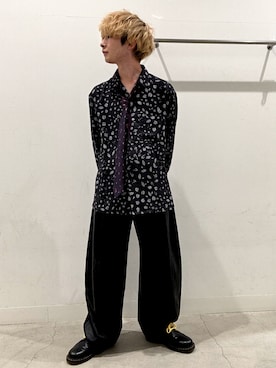 「アイテム（ネクタイ、パープル系）」を使った、ぐっぴーさん（メンズ・168cm）の秋コーディネート