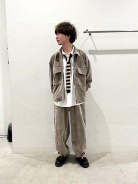 「SENSEOFPLACE」｜「アイテム（ブルゾン）」を使った、ぐっぴーさん（メンズ・168cm）の秋コーディネート