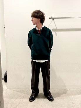 「アイテム（ネクタイ、レッド系）」を使った、ぐっぴーさん（メンズ・168cm）の秋コーディネート