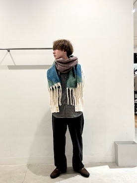 「SENSE OF PLACE by URBAN RESEARCH（センスオブプレイスバイアーバンリサーチ）のハリヌキケーブルニットカーディガン（カーディガン/ボレロ）」を使った、ぐっぴーさん（メンズ・168cm）の冬コーディネート