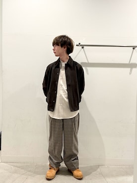 「アイテム（ブルゾン）」を使った、ぐっぴーさん（メンズ・168cm）の秋コーディネート