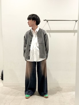 「SENSE OF PLACE by URBAN RESEARCH（センスオブプレイスバイアーバンリサーチ）のハリヌキケーブルニットカーディガン（カーディガン/ボレロ）」を使った、ぐっぴーさん（メンズ・168cm）の秋コーディネート