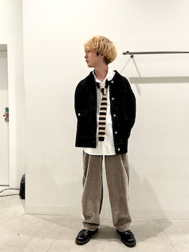 「初秋コーデ」｜「アイテム（デニムジャケット）」を使った、ぐっぴーさん（メンズ・168cm）の秋コーディネート