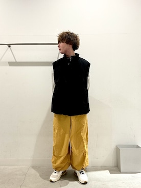 「アイテム（ダウンベスト）」を使った、ぐっぴーさん（メンズ・168cm）の冬コーディネート