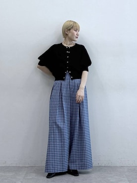 「RAGEBLUE（レイジブルー）のアイテム（スラックス）」を使った、たけおさん（レディース・157cm）の春コーディネート