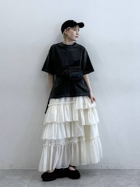 「RAGEBLUE（レイジブルー）のアイテム（バッグ）」を使った、たけおさん（レディース・157cm）の春コーディネート