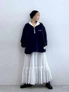 「RAGEBLUE（レイジブルー）のアイテム（帽子）」を使った、たけおさん（レディース・157cm）の秋コーディネート