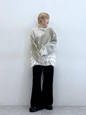 「RAGEBLUE（レイジブルー）のアイテム（Tシャツ/カットソー）」を使った、たけおさん（レディース・157cm）の秋コーディネート