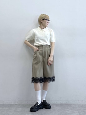 「RAGEBLUE（レイジブルー）のアイテム（スラックス）」を使った、たけおさん（レディース・157cm）の春コーディネート