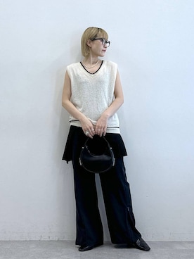 「アイテム（スラックス、その他）」を使った、たけおさん（レディース・157cm）の夏コーディネート