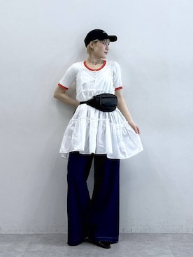 「RAGEBLUE（レイジブルー）のアイテム（バッグ）」を使った、たけおさん（レディース・157cm）の春コーディネート