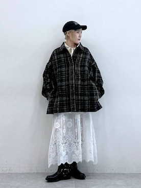 「RAGEBLUE（レイジブルー）のアイテム（帽子）」を使った、たけおさん（レディース・157cm）の秋コーディネート