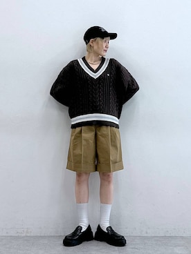 「RAGEBLUE（レイジブルー）のアイテム（帽子）」を使った、たけおさん（レディース・157cm）の秋コーディネート