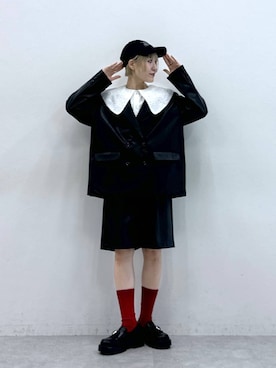 「RAGEBLUE（レイジブルー）のアイテム（帽子）」を使った、たけおさん（レディース・157cm）の秋コーディネート