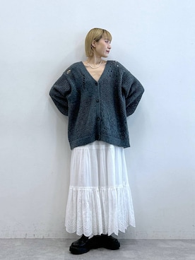 「アイテム（ローファー）」を使った、たけおさん（レディース・157cm）の夏コーディネート