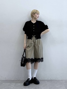「RAGEBLUE（レイジブルー）のアイテム（スラックス）」を使った、たけおさん（レディース・157cm）の春コーディネート