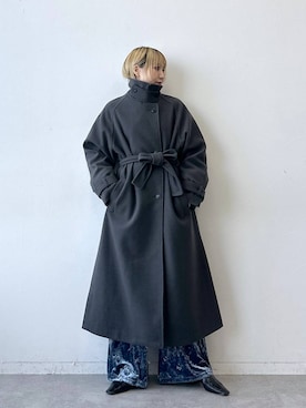 「アイテム（ステンカラーコート）」を使った、たけおさん（レディース・157cm・30代）の秋コーディネート