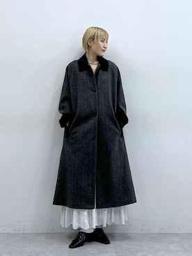 「アイテム（ステンカラーコート）」を使った、たけおさん（レディース・157cm）の秋コーディネート