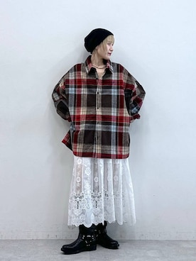 「RAGEBLUE（レイジブルー）のアイテム（帽子）」を使った、たけおさん（レディース・157cm）の秋コーディネート