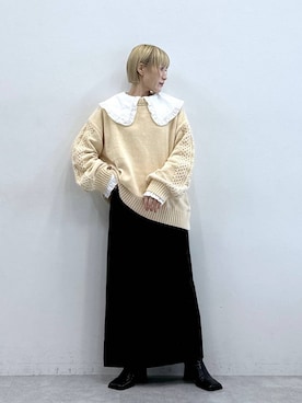 「RAGEBLUE（レイジブルー）のアイテム（Tシャツ/カットソー）」を使った、たけおさん（レディース・157cm）の秋コーディネート