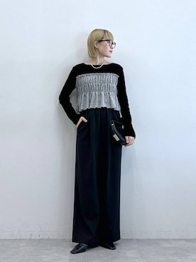「アイテム（スラックス）」を使った、たけおさん（レディース・157cm・30代）の夏コーディネート