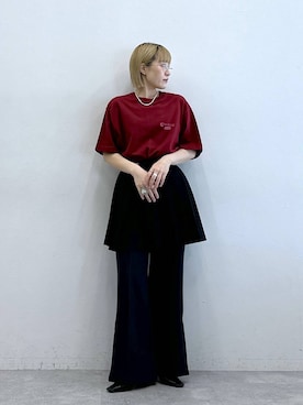 「アイテム（スラックス）」を使った、たけおさん（レディース・157cm・30代）の夏コーディネート