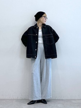 「アイテム（デニムジャケット）」を使った、たけおさん（レディース・157cm・30代）の夏コーディネート