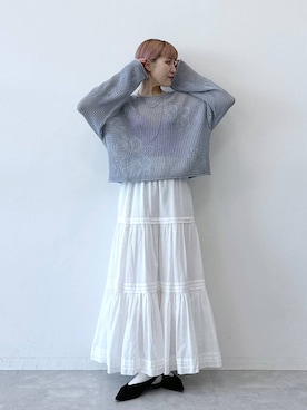 「RAGEBLUE（レイジブルー）のアイテム（ニット/セーター）」を使った、たけおさん（レディース・157cm）の春コーディネート
