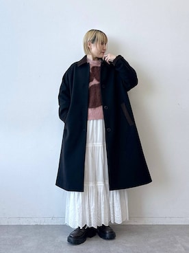 「アイテム（ステンカラーコート）」を使った、たけおさん（レディース・157cm・30代）の秋コーディネート