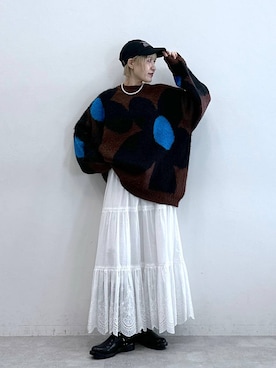 「RAGEBLUE（レイジブルー）のアイテム（帽子）」を使った、たけおさん（レディース・157cm）の秋コーディネート