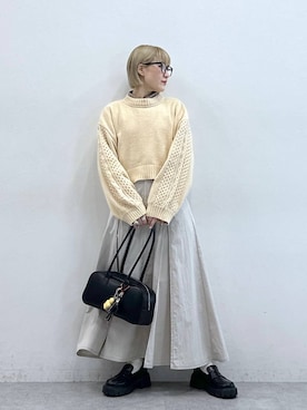 「アイテム（ニット/セーター）」を使った、たけおさん（レディース・157cm・30代）の夏コーディネート