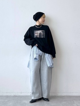 「アイテム（ニットキャップ/ビーニー）」を使った、たけおさん（レディース・157cm・30代）の冬コーディネート