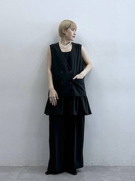 「RAGEBLUE（レイジブルー）のアイテム（スラックス）」を使った、たけおさん（レディース・157cm）の春コーディネート