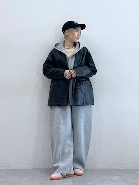 「RAGEBLUE（レイジブルー）のアイテム（キャップ）」を使った、たけおさん（レディース・157cm）の冬コーディネート