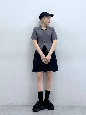 「RAGEBLUE（レイジブルー）のアイテム（ニット/セーター）」を使った、たけおさん（レディース・157cm）の夏コーディネート