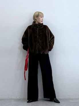 「RAGEBLUE（レイジブルー）のアイテム（ブルゾン）」を使った、たけおさん（レディース・157cm）の秋コーディネート