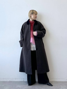 「アイテム（ステンカラーコート）」を使った、たけおさん（レディース・157cm・30代）の秋コーディネート