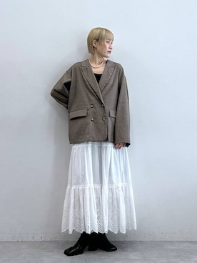 「アイテム（ブラジャー）」を使った、たけおさん（レディース・157cm）の秋コーディネート
