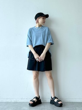 「アイテム（スラックス）」を使った、たけおさん（レディース・157cm）の春コーディネート